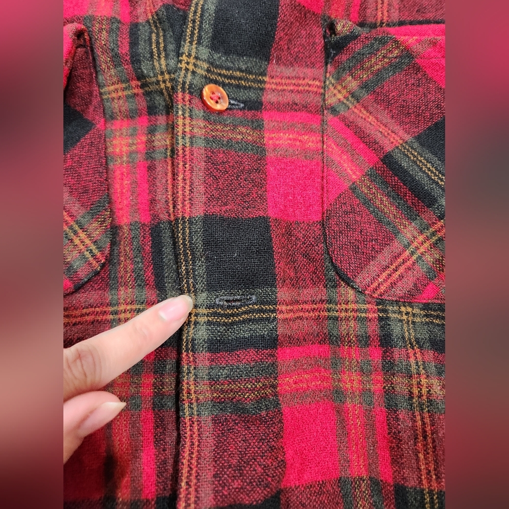 Pendleton Firesode Red And Black Plaid Shirt Wool… - image 6